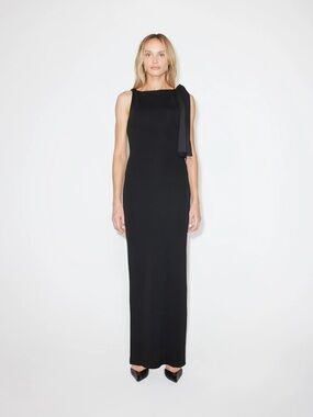 KHY SUEDED STRETCH KNOTTED MAXI DRESS